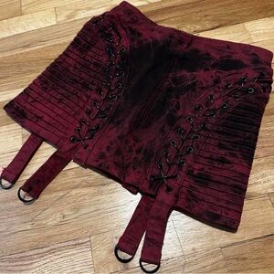 Darker Wavs acid wash black and red skirt